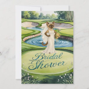 GOLF BRIDAL SHOWER for Cat Lover golfer  Invitation