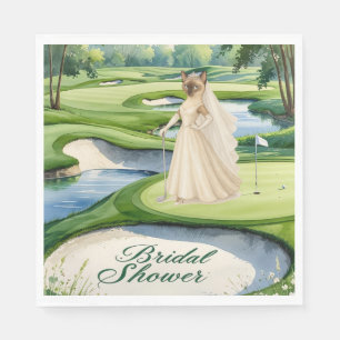 GOLF BRIDAL SHOWER for Cat Lover golfer Napkin