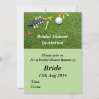 Golf Bridal Shower Invitation with golf ball