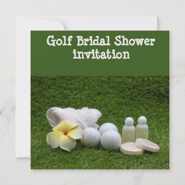 Golf Bridal Shower Invitation with soap & shampoo (Front)