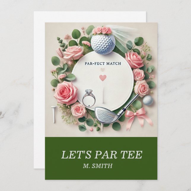 Golf Bridal Shower themed with golf ball  Invitation (Front/Back)