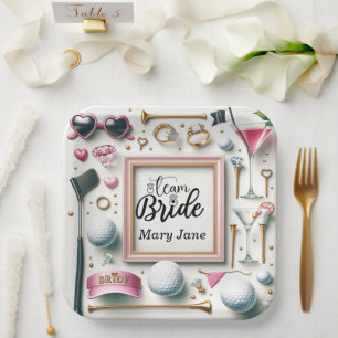 Golf Bridal Shower themed with golf ball  Paper Plate
