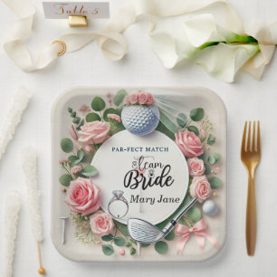 Golf Bridal Shower themed with golf ball  Paper Plate