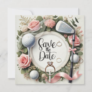 Golf Bridal Shower themed with golf ball  Save The Date
