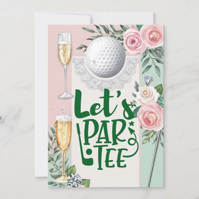 Golf Bridal Shower with golf ball for Bride Golfer Invitation (Front)