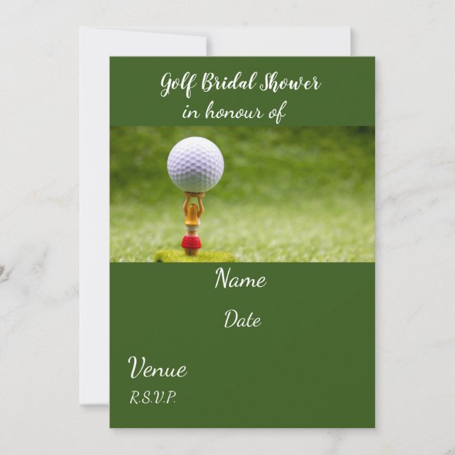 Golf Bridal Shower with golf ball  Invitation (Front)