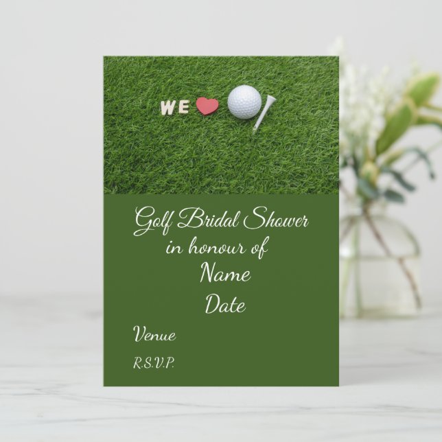 Golf Bridal Shower with golf ball  Save the Date  Invitation (Standing Front)