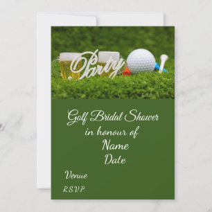 Golf Bridal Shower with golf ball  Save the Date Invitation