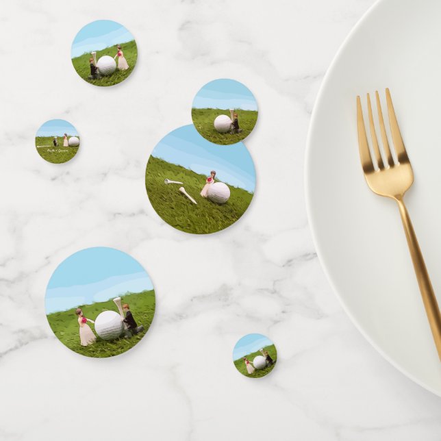 Golf bride and groom with golf ball tee Wedding Confetti (Group)