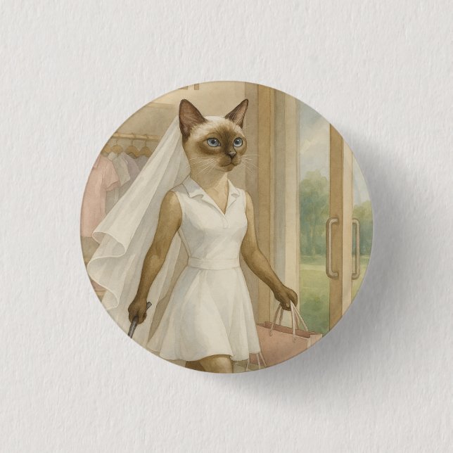 Golf Bride in fitting room 3 Cm Round Badge (Front)