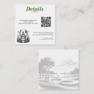 Golf Brides Wedding QR Code Enclosure Card