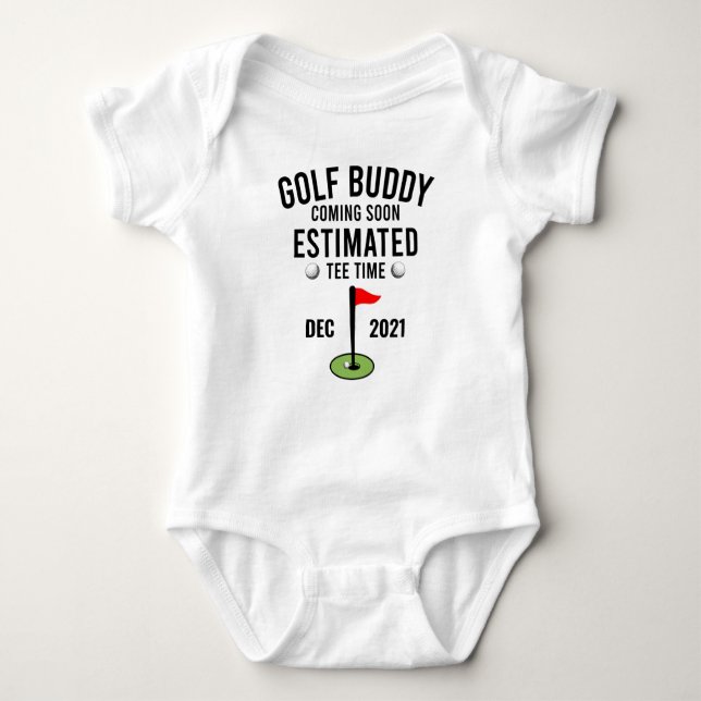 Golf Buddy Coming Soon Pregnancy Announcement Baby Bodysuit (Front)
