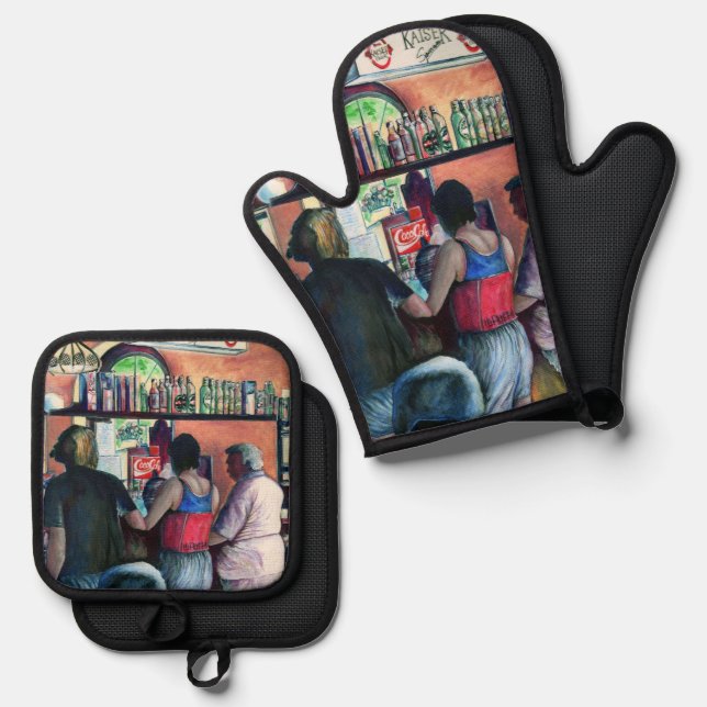 Golf Bufé, Budapest Oven Mitt & Pot Holder Set (Front/Back)
