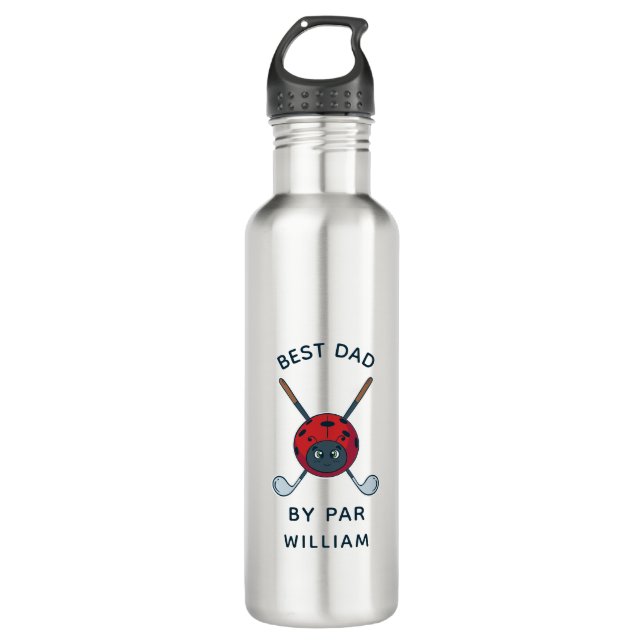 Golf Bug Best Dad By Par Fathers Day Personalised 710 Ml Water Bottle (Front)