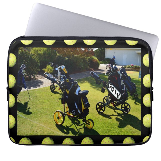 Golf Buggies Ready For Golf, Laptop Sleeve (Front)