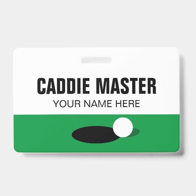Golf Caddie Master reversible clip on name badge ID Badge (Front)