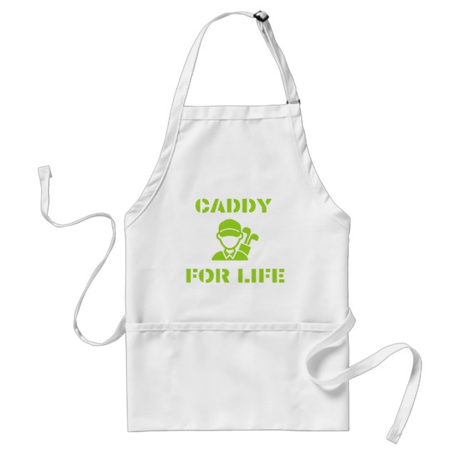 Golf Caddy for Life Quote Lime Green Standard Apron (Front)