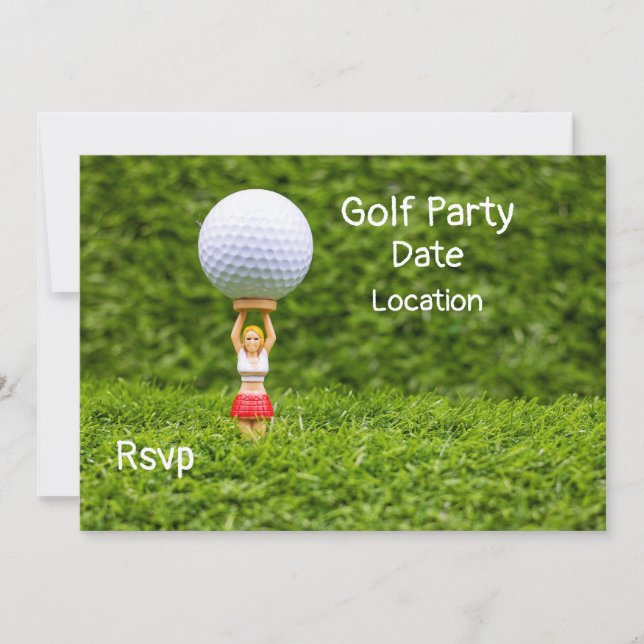 Golf caddy is carrying golf ball for golfer invitation (Front)