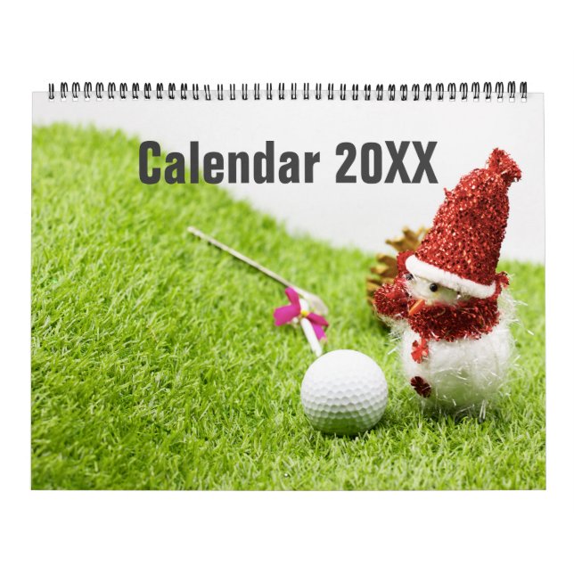 Golf Calendar  with golf ball Christmas New year (Cover)