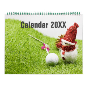 Golf Calendar with golf ball Christmas New year