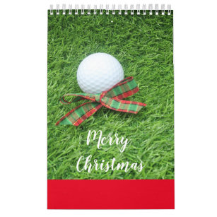Golf Calendar with golf ball on green grass