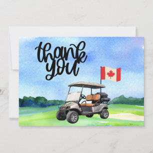 Golf Canada flag and ball for golfer thank you  Card