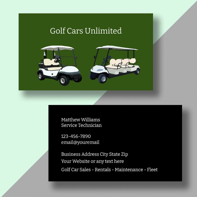 Golf Car Rental And Service Business Cards (Creator Uploaded)