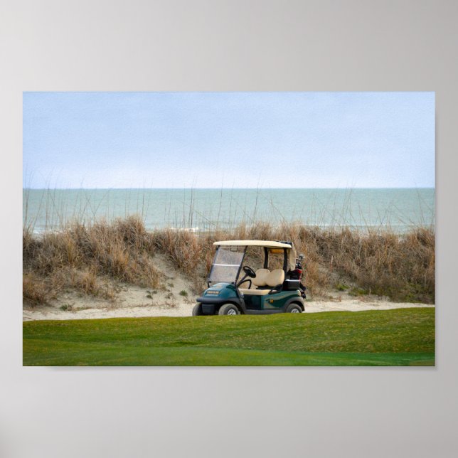 Golf Cart at the Eighteenth Hole, Kiawah Island Poster (Front)