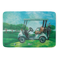 Golf Cart Ball Golfer Bath Mat