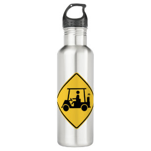 Golf Cart Caution Sign 710 Ml Water Bottle