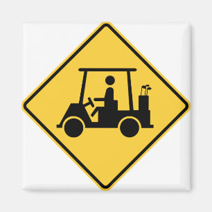 Golf Cart Caution Sign Magnet