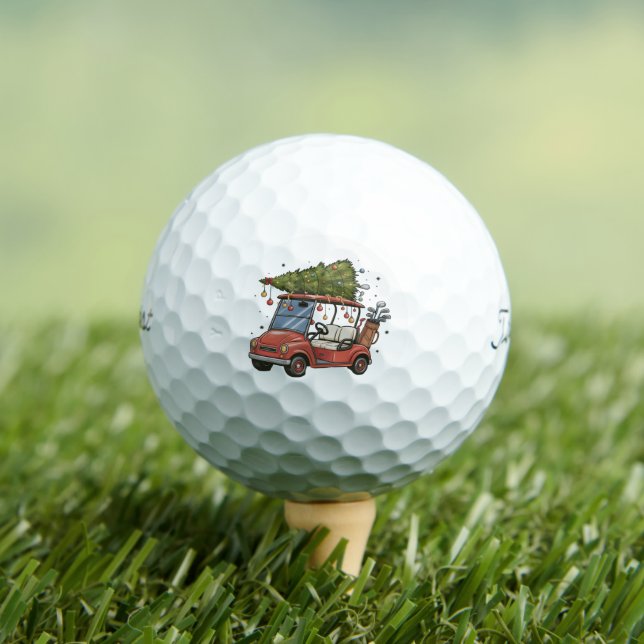 Golf Cart Christmas Tree Golf Lover Gift Balls (Insitu Tee)