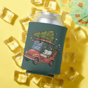 Golf Cart Christmas Tree Golf Lover Gift Can Cooler