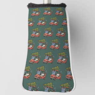 Golf Cart Christmas Tree Golf Lover Gift Head Cover