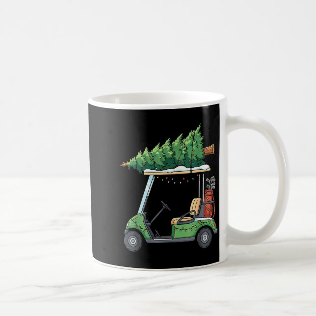 Golf Cart Christmas Tree Lights Funny For Men Wome Coffee Mug (Right)