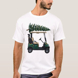 Golf Cart Christmas Tree Lights Golfer Xmas T-Shirt