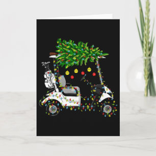 Golf Cart Christmas Tree Lights Xmas Sport Golfer Card