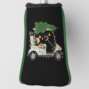 Golf Cart Christmas Tree Lights Xmas Sport Golfer Head Cover