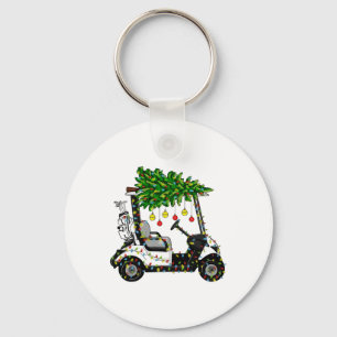 Golf Cart Christmas Tree Lights Xmas Sport Golfer Key Ring