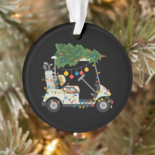 Golf Cart Christmas Tree Lights Xmas Sport Golfer  Ornament (Tree)