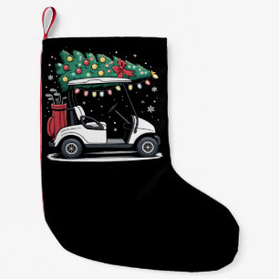 Golf Cart Christmas Tree Lights Xmas Sport Golfer  Small Christmas Stocking