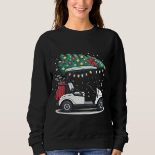 Golf Cart Christmas Tree Lights Xmas Sport Golfer Sweatshirt