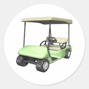 Golf Cart Classic Round Sticker