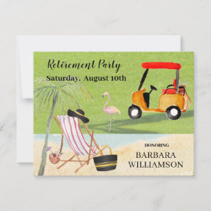 Golf Cart Course Retirement Party Invitation