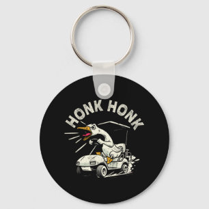 Golf Cart Driver Silly Goose Honk Honk Funny Golfe Key Ring