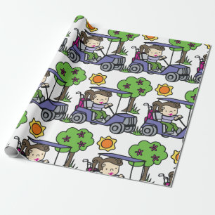 Golf Cart Driver Wrapping Paper