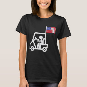 Golf Cart Flag Beer Funny Golfing Drinking Golfer  T-Shirt