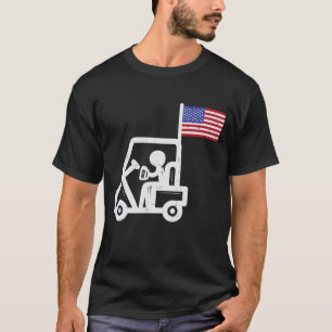Golf Cart Flag Beer Funny Golfing Drinking Golfer T-Shirt