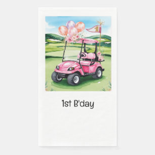 Golf cart for 1st Birthday Napkin