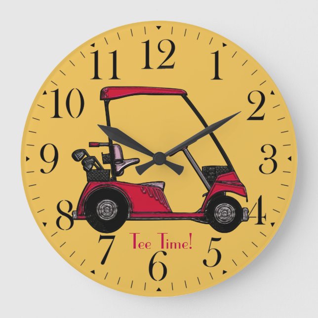 Golf Cart for the Golfer Large Clock (Front)